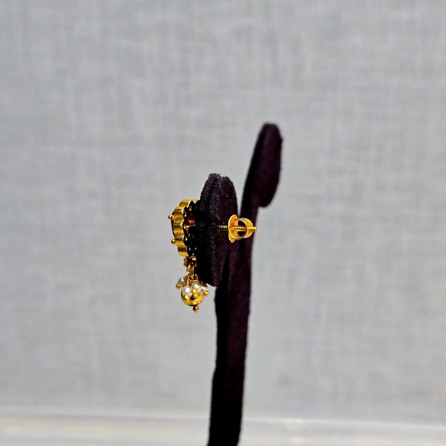 Ruby Pearl Charm Earrings