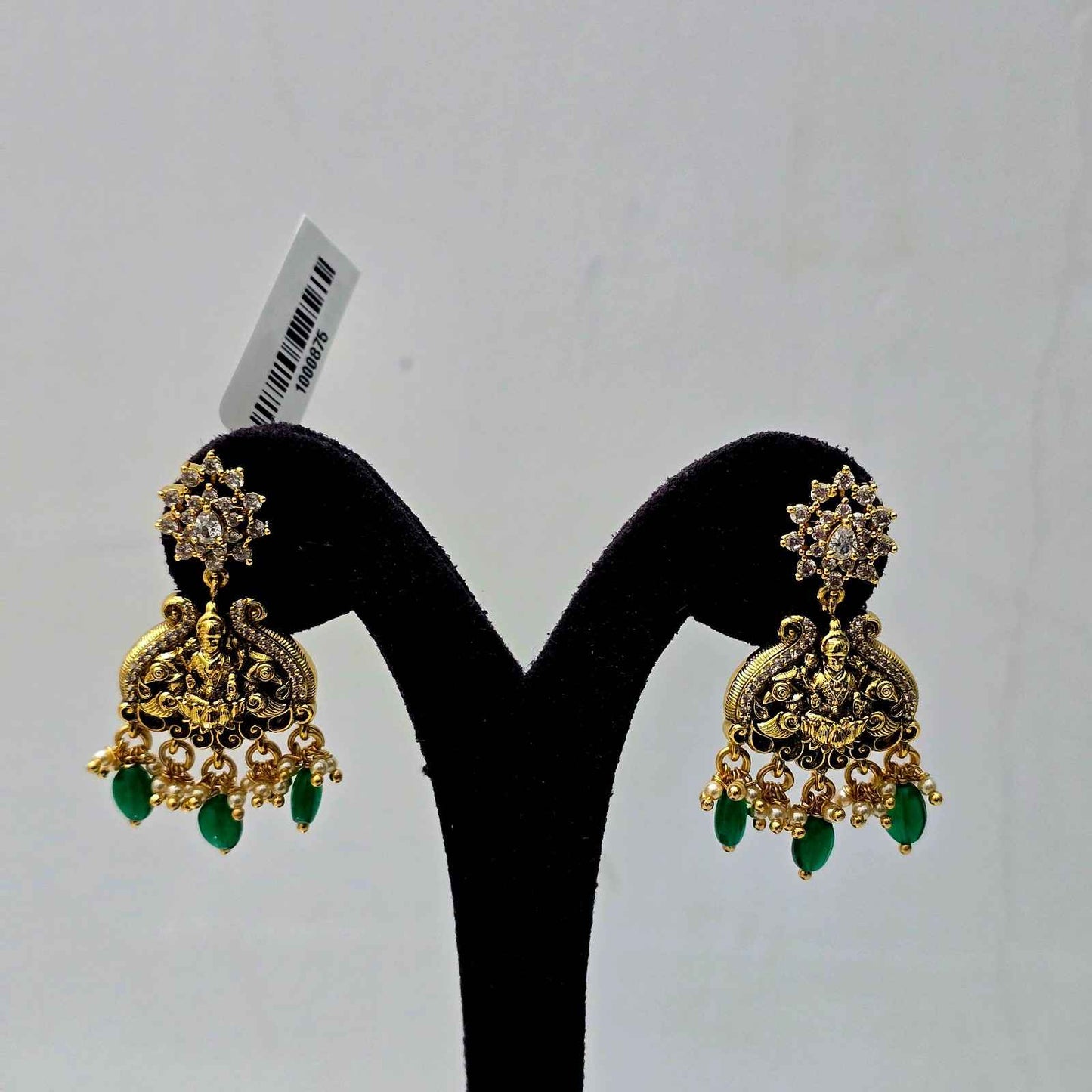 Emerald Pearl Lakshmi Necklace