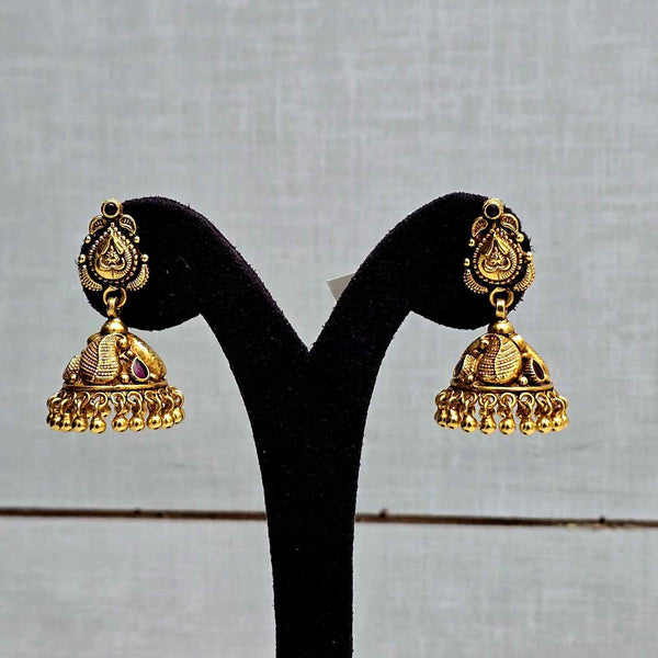Ruby Crown Jhumkas