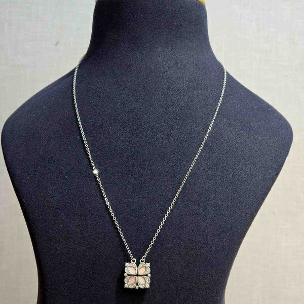Pink Petal Square Pendant Chain