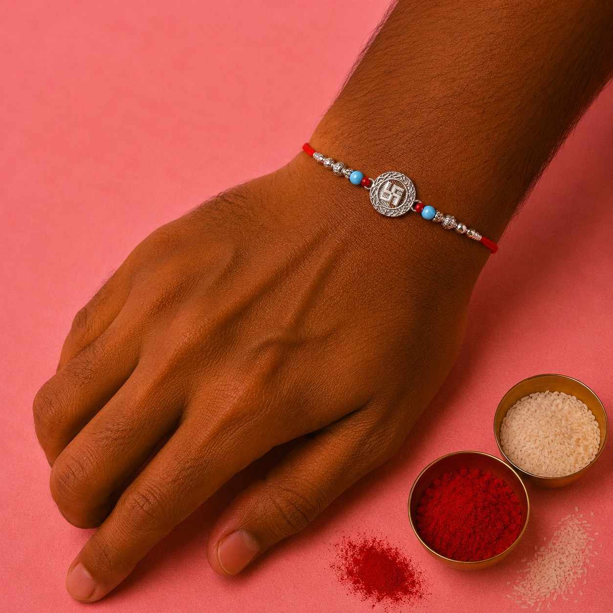 Swastik Stone Flora Rakhi