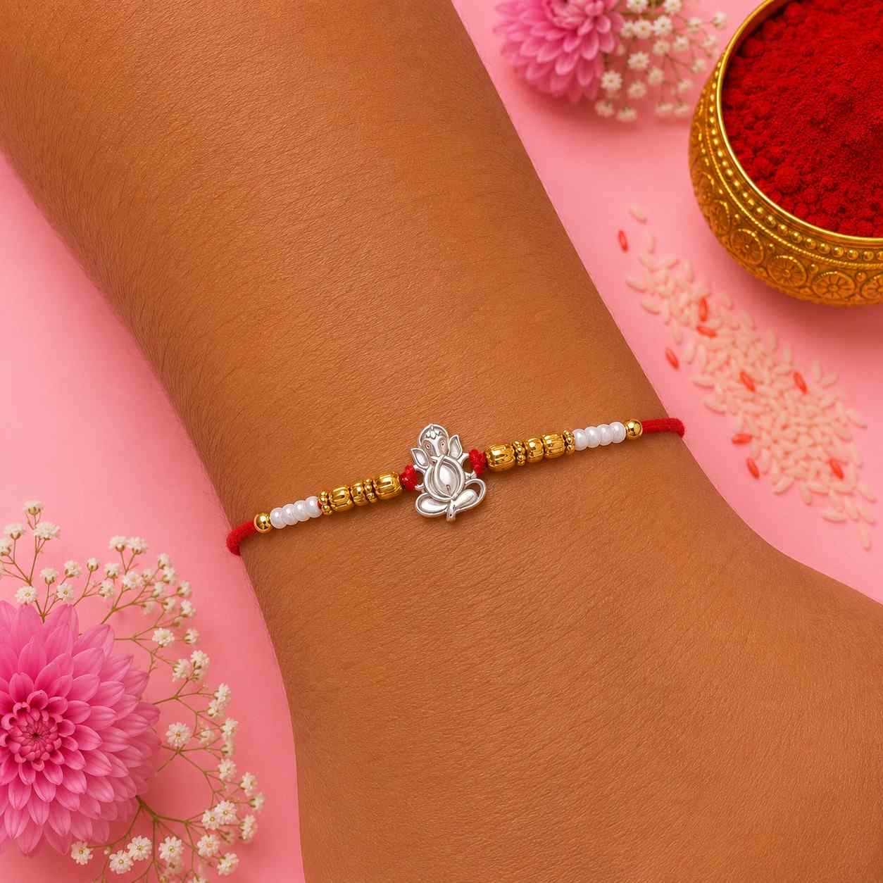 Vinayaka Silver Rakhi