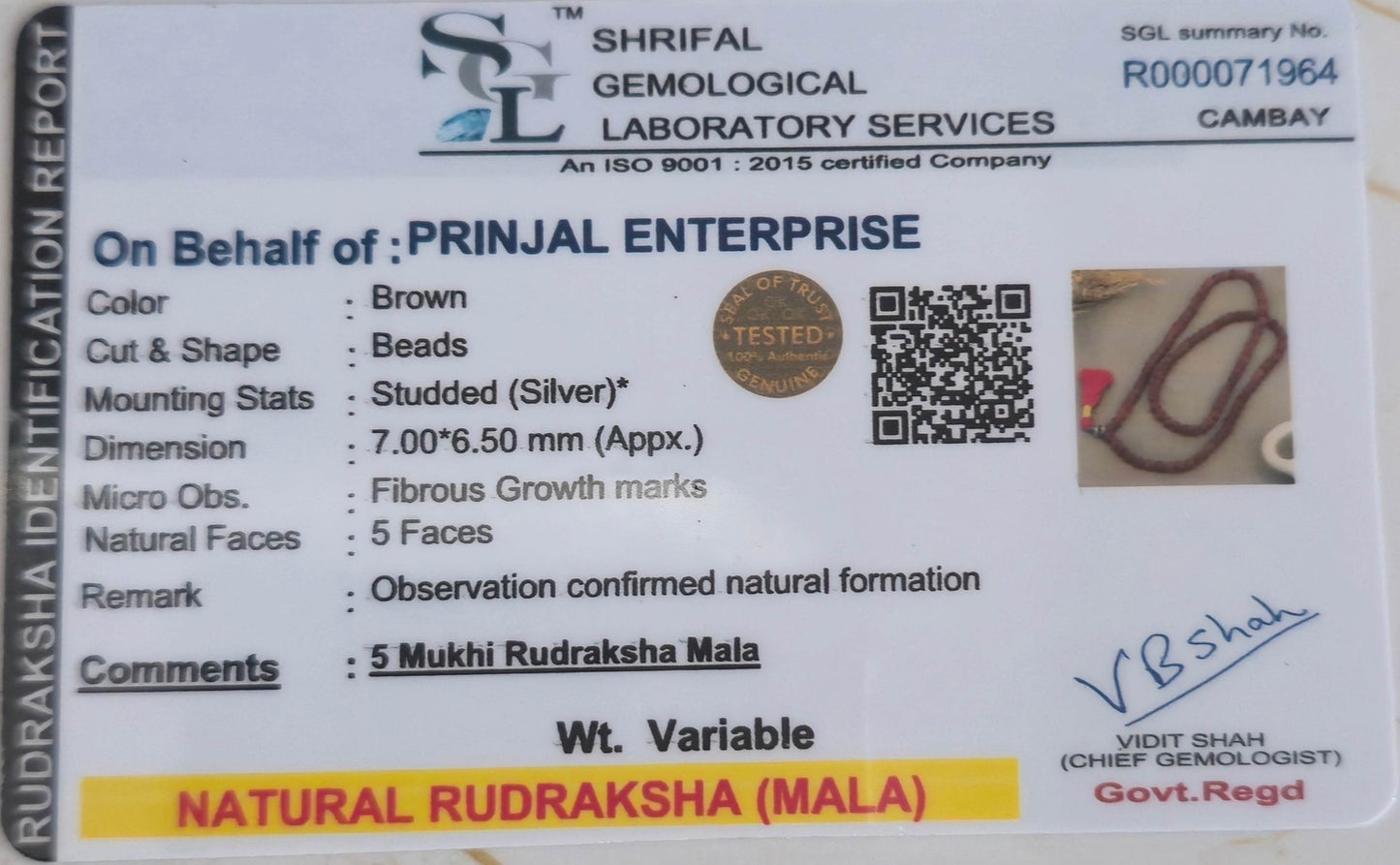 Brown Rudraksha Jap Mala - Mayuri Silver House