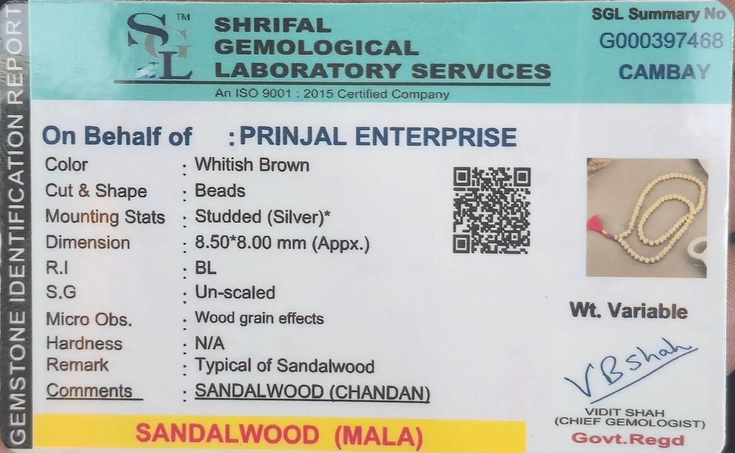 Tulasi Beads Jap Mala - Mayuri Silver House