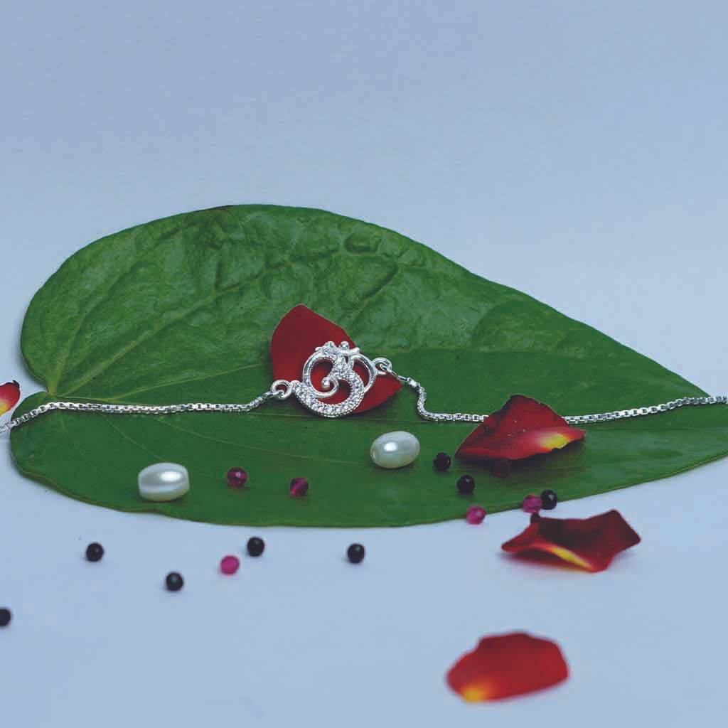 Om Ganesh Chain Rakhi - Mayuri Silver House