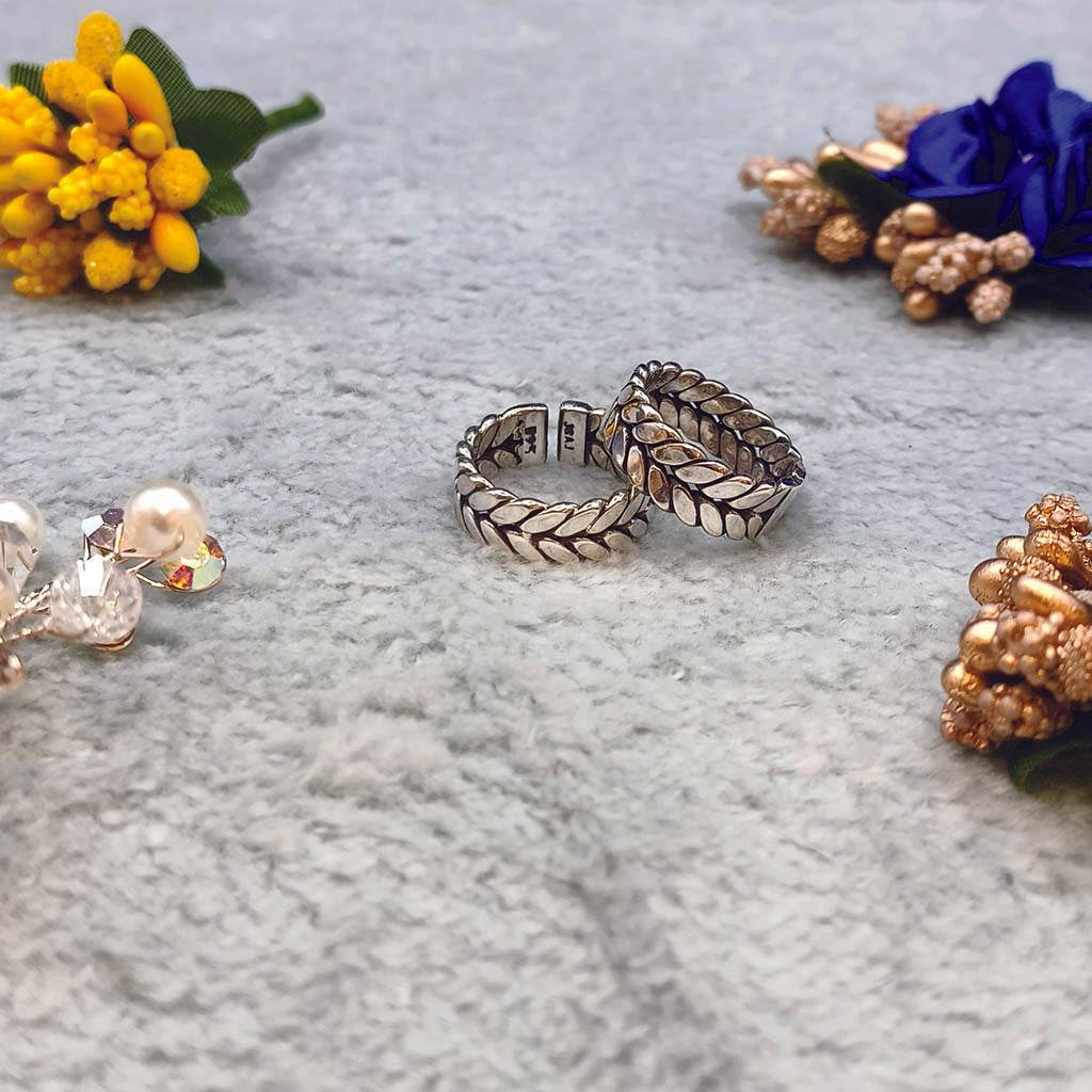 DualLeaf Bands Toerings - Mayuri Silver House