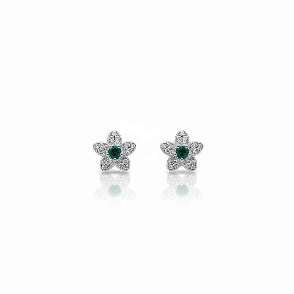 Green Petal Studs