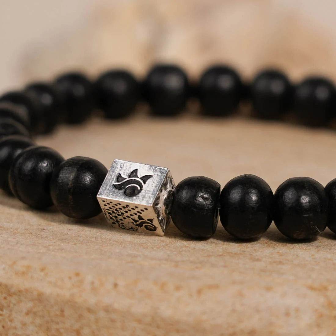 Ebony Karungali Beads Bracelet - Mayuri Silver House