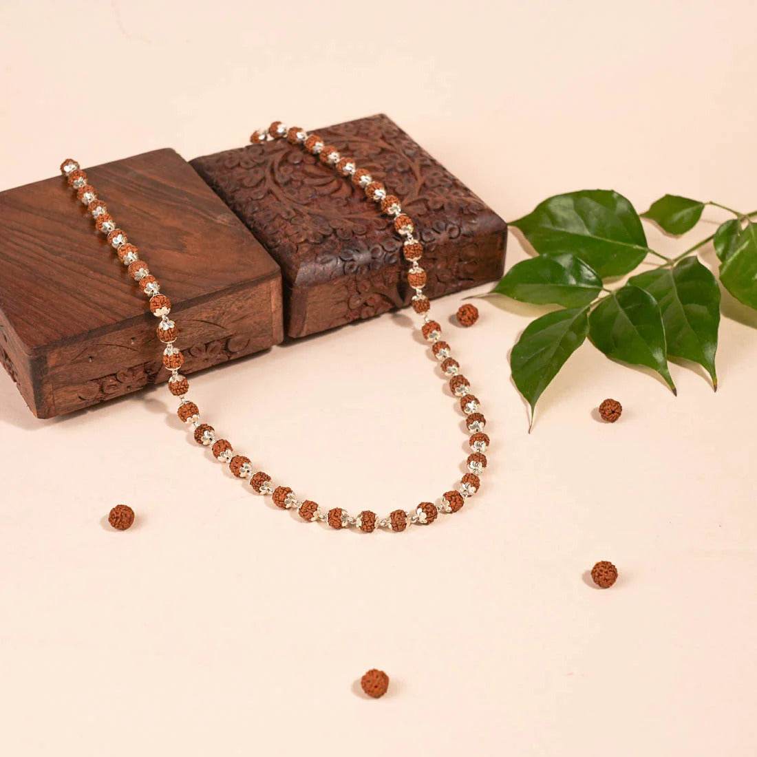 Rudraksha Silver Mala ( 8 – 9 mm Rudraksha Size) - Mayuri Silver House