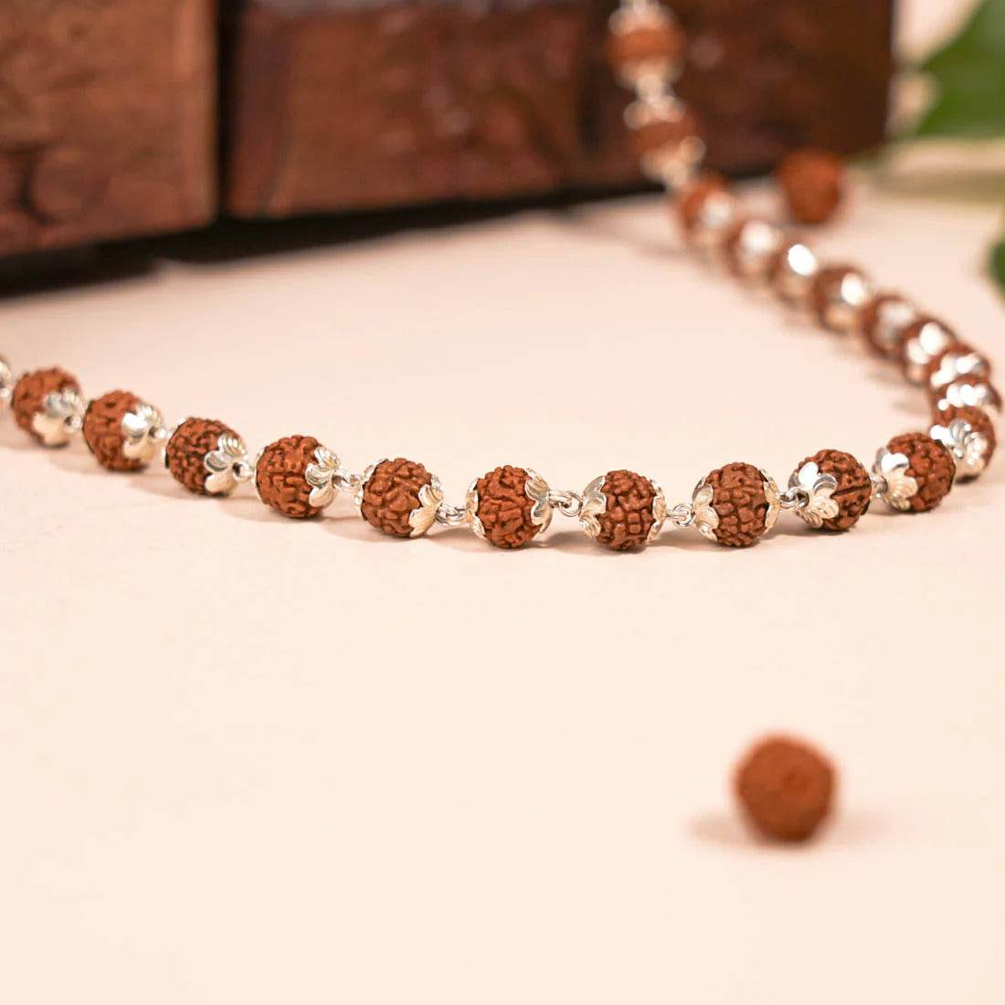 Rudraksha Silver Mala ( 8 – 9 mm Rudraksha Size) - Mayuri Silver House