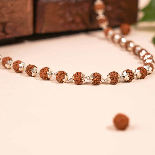 Rudraksha Silver Mala ( 8 – 9 mm Rudraksha Size) - Mayuri Silver House