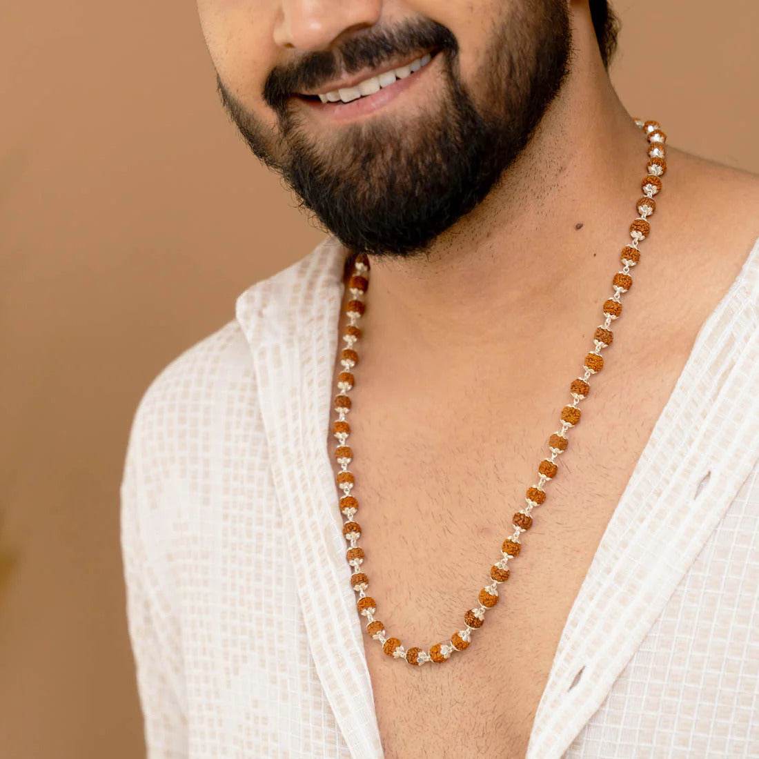 Rudraksha Silver Mala ( 8 – 9 mm Rudraksha Size) - Mayuri Silver House