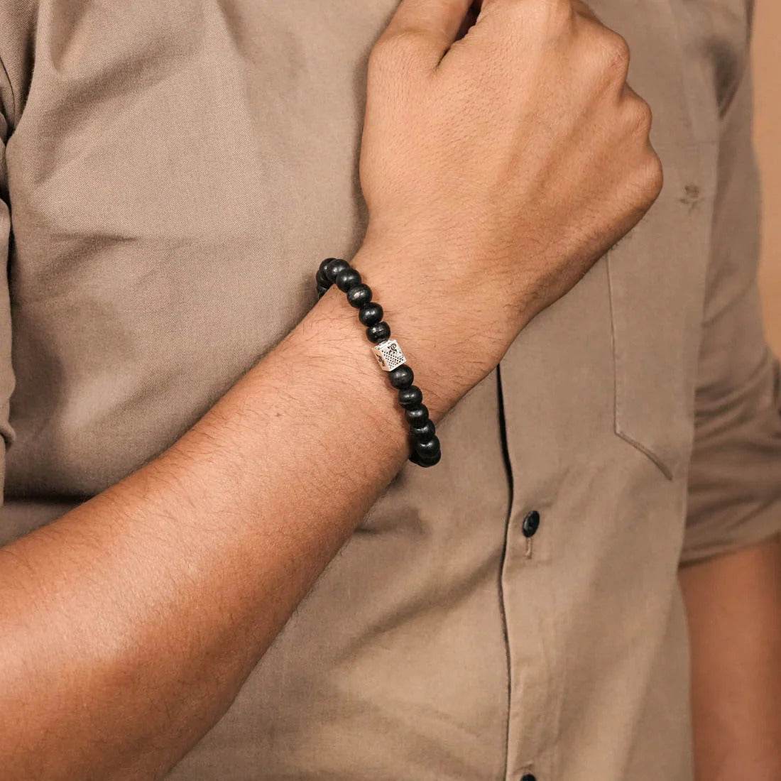 Ebony Karungali Beads Bracelet - Mayuri Silver House