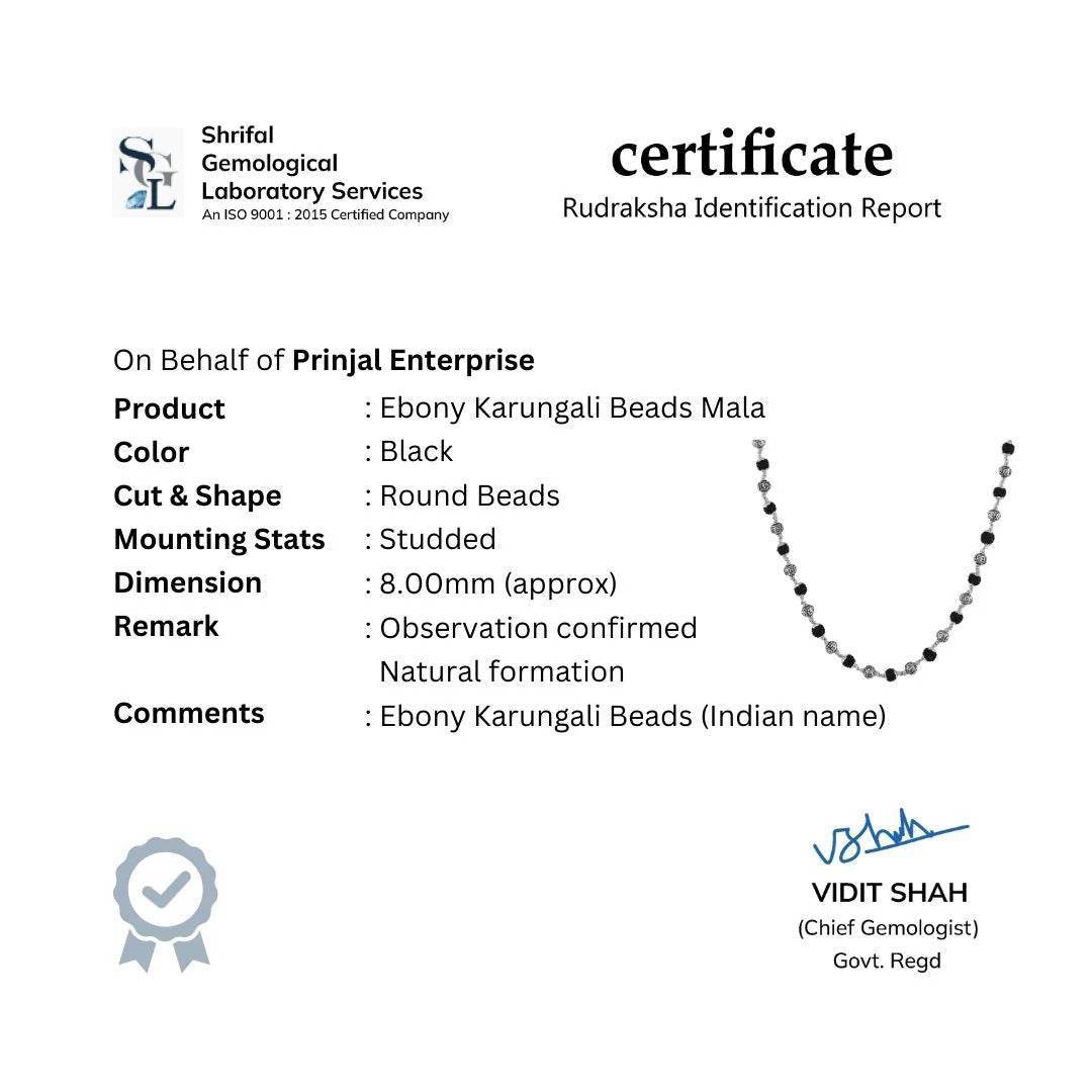 Karungali Mala (Bead Size: 6-7 mm) - Mayuri Silver House