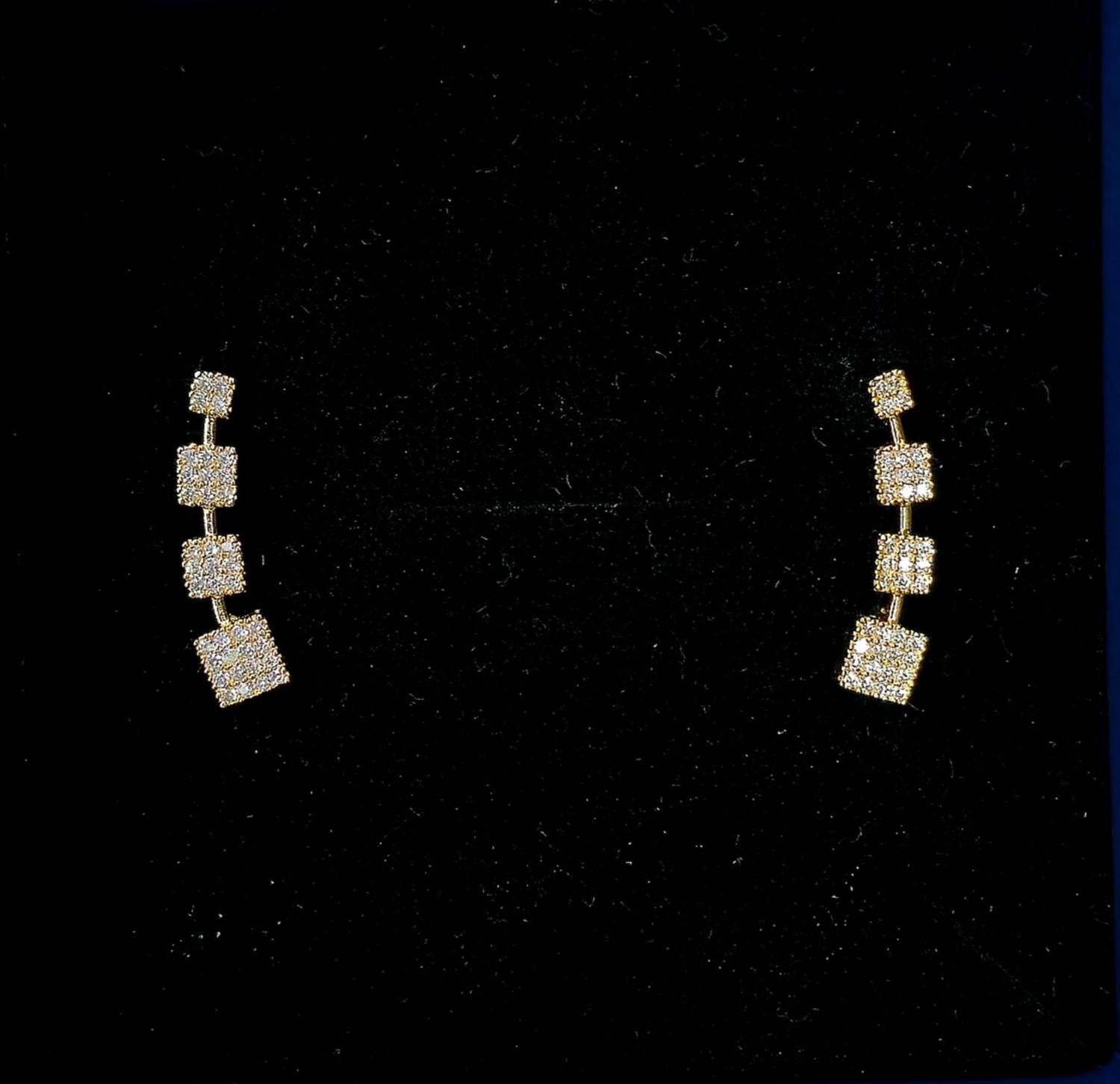 Quadra Square Earcuffs - Mayuri Silver House