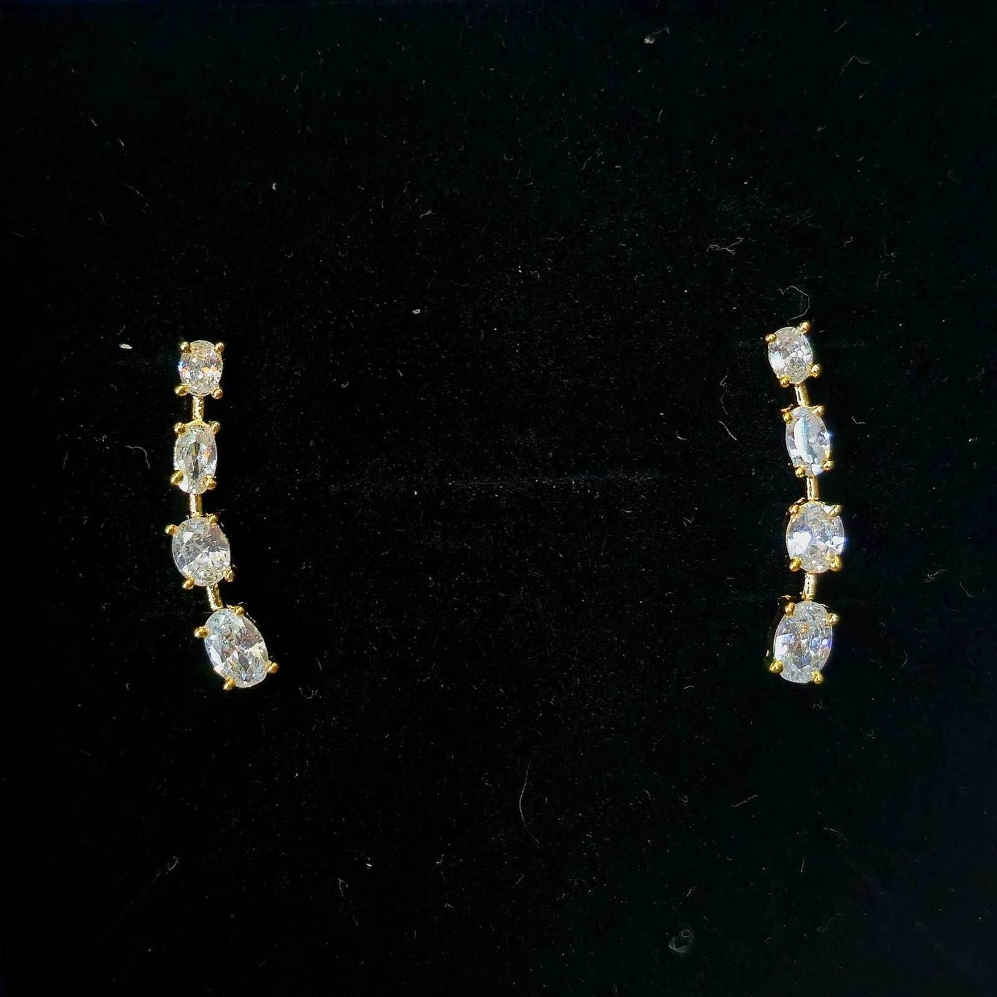 Quadra Oval Stones Earcuffs - Mayuri Silver House