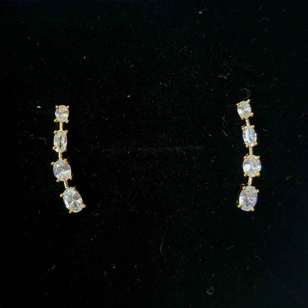 Quadra Oval Stones Earcuffs - Mayuri Silver House