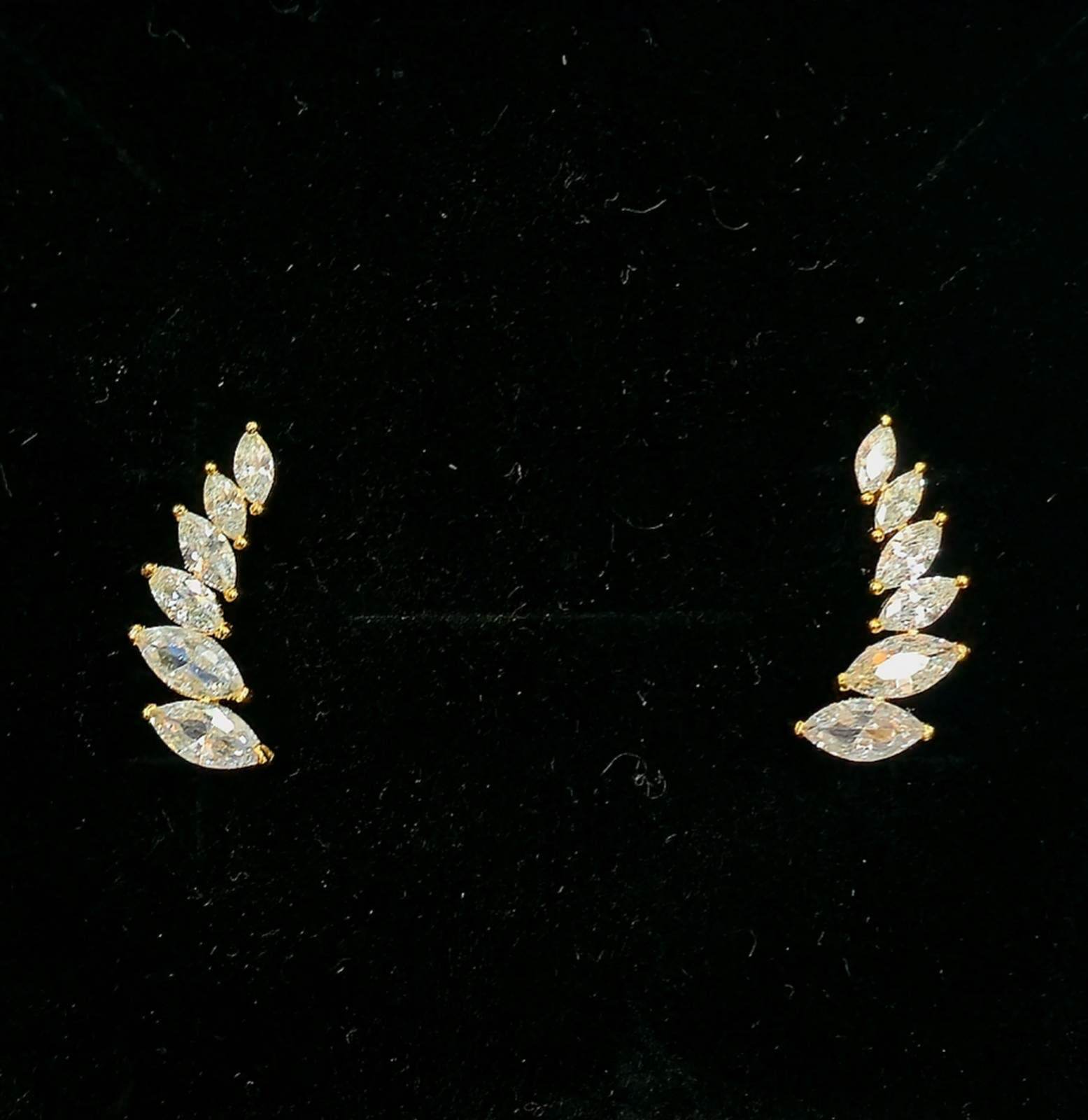 Marquise Flame Earcuffs - Mayuri Silver House