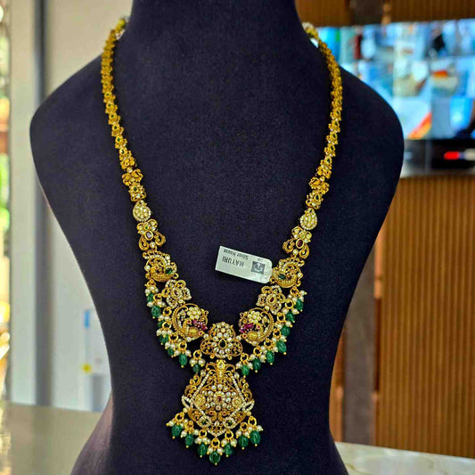 Peacock Lakshmi Long Necklace Set