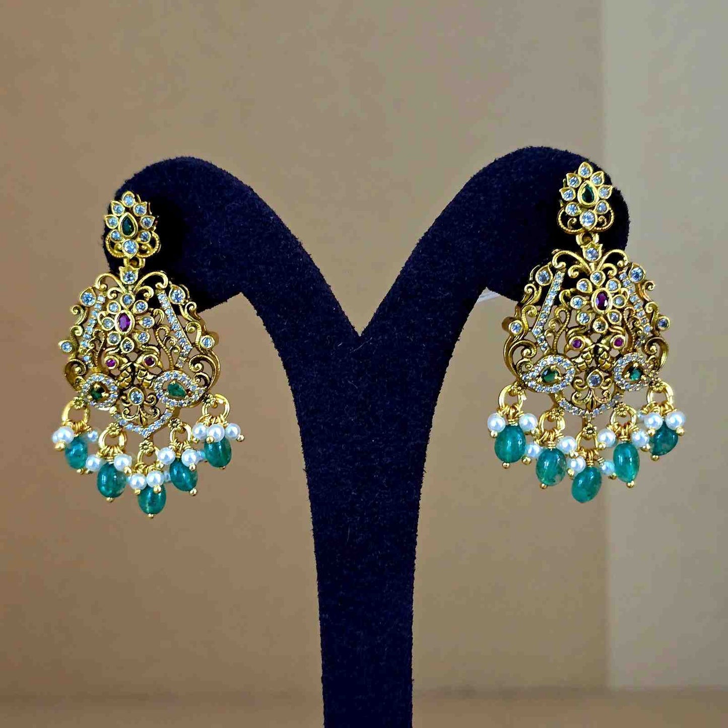 Peacock Lakshmi Long Necklace Set