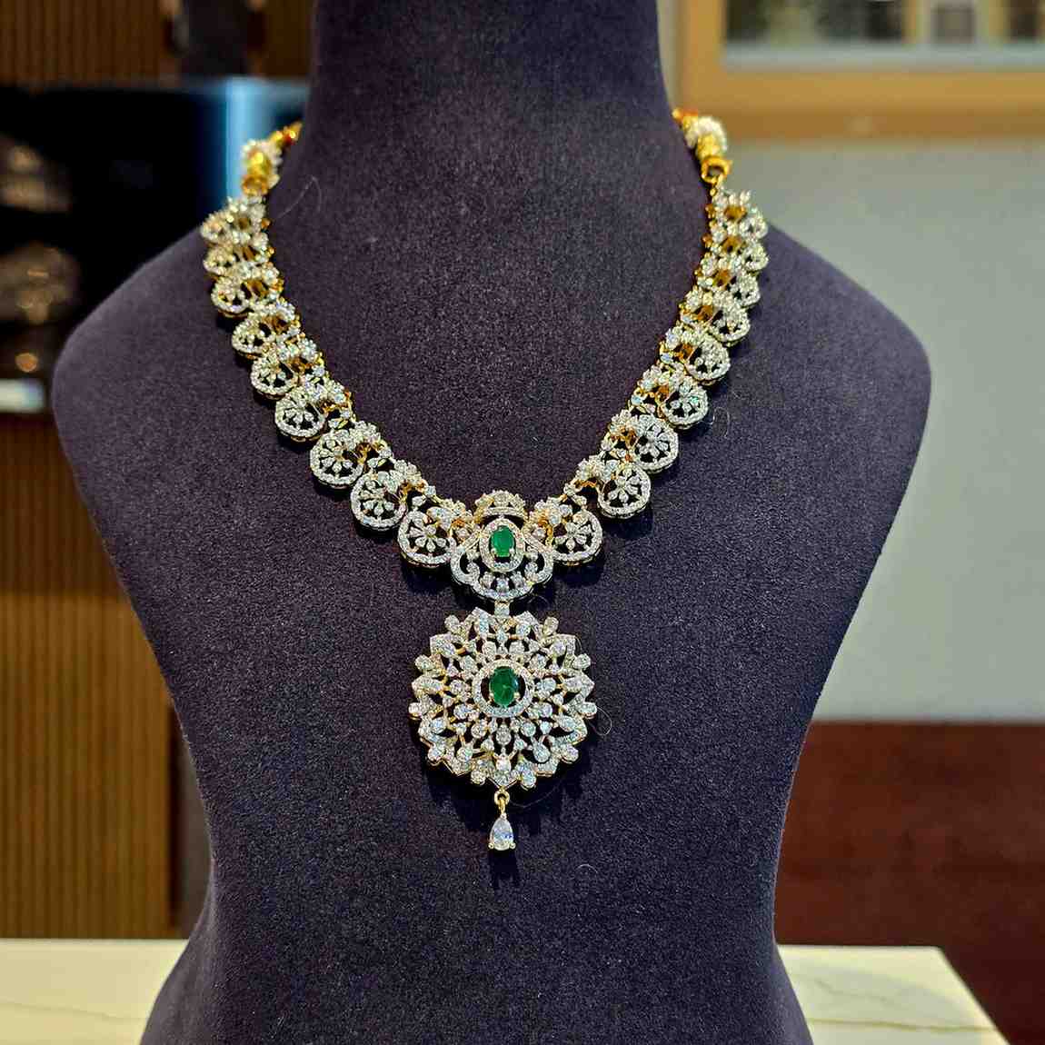 Divine Floral Peacock Necklace Set