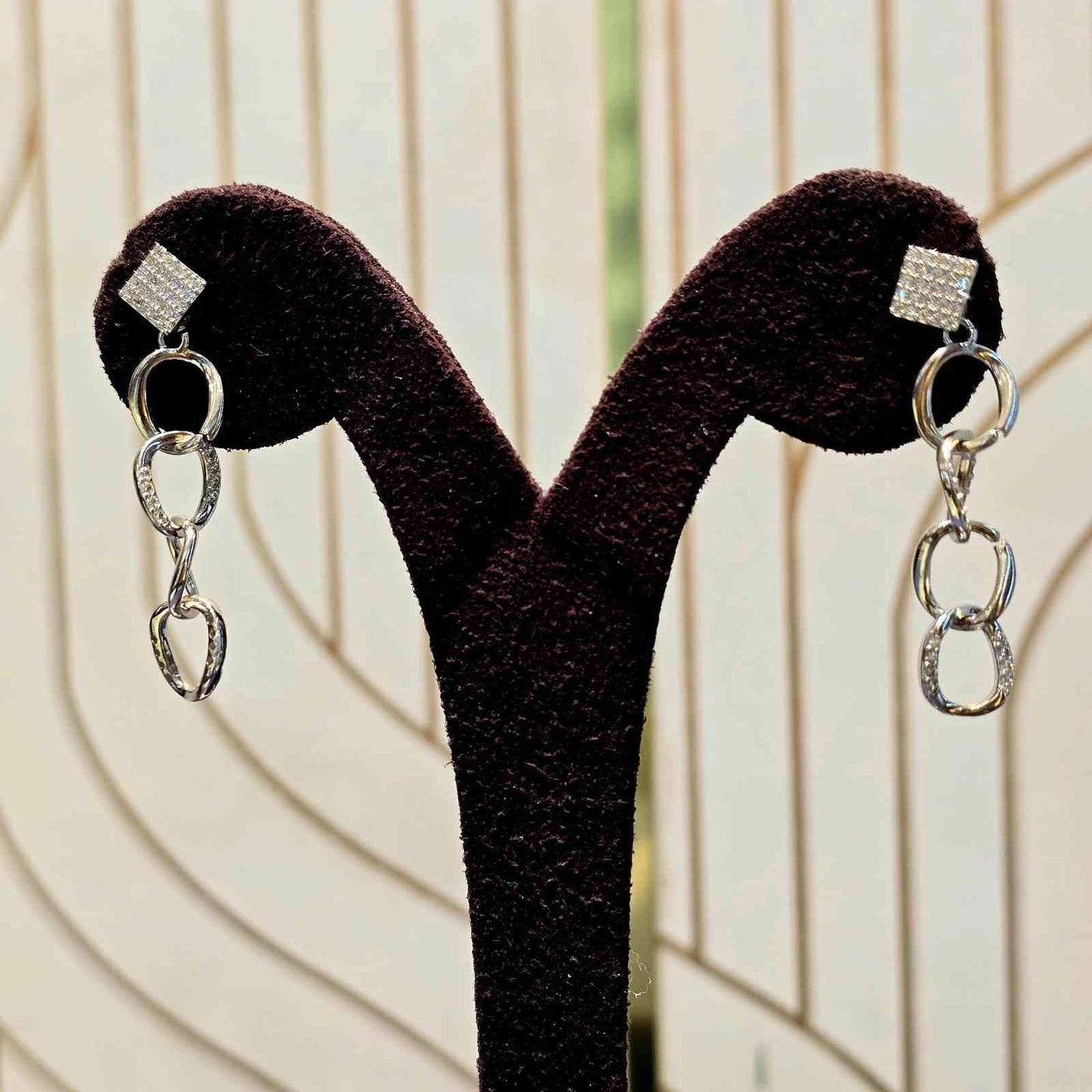 Diamond Link Statement Earrings