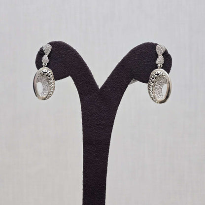 Silver Love Halo Earrings