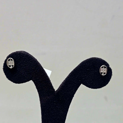 oval silver stud earrings