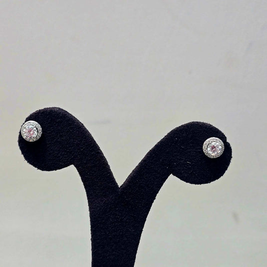 Classic Halo Silver Studs