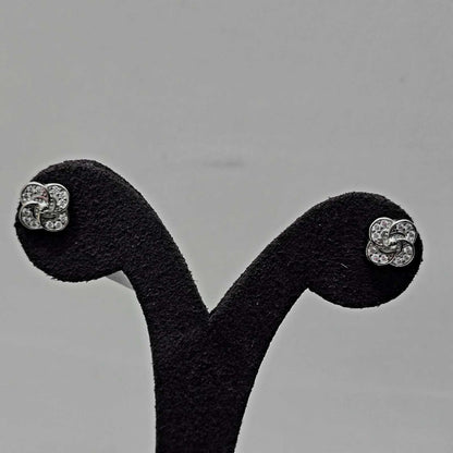 Floral Swirl Silver Stud Earrings