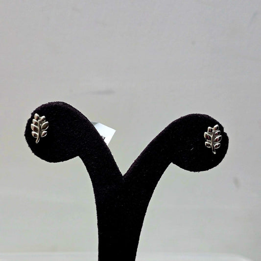 Silver Leaf Studs