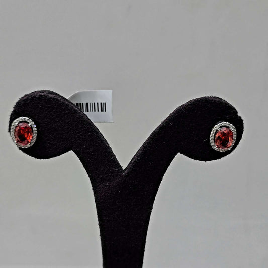 Ruby Halo Studs