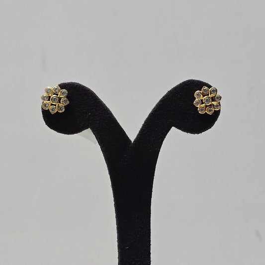 Golden Petal Glow Studs