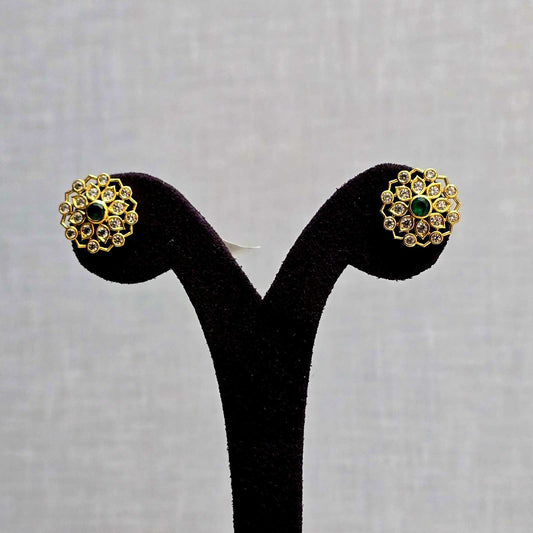 Emerald Halo Queen Studs