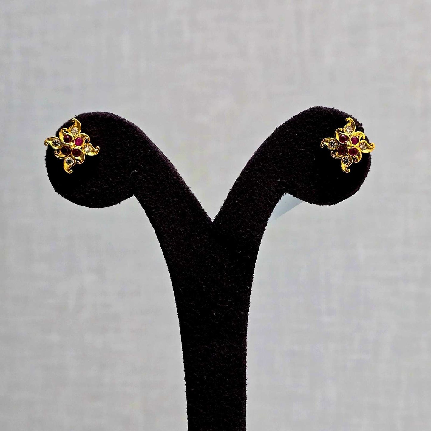 Ruby Swirl Studs