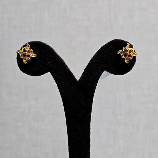Ruby Swirl Studs