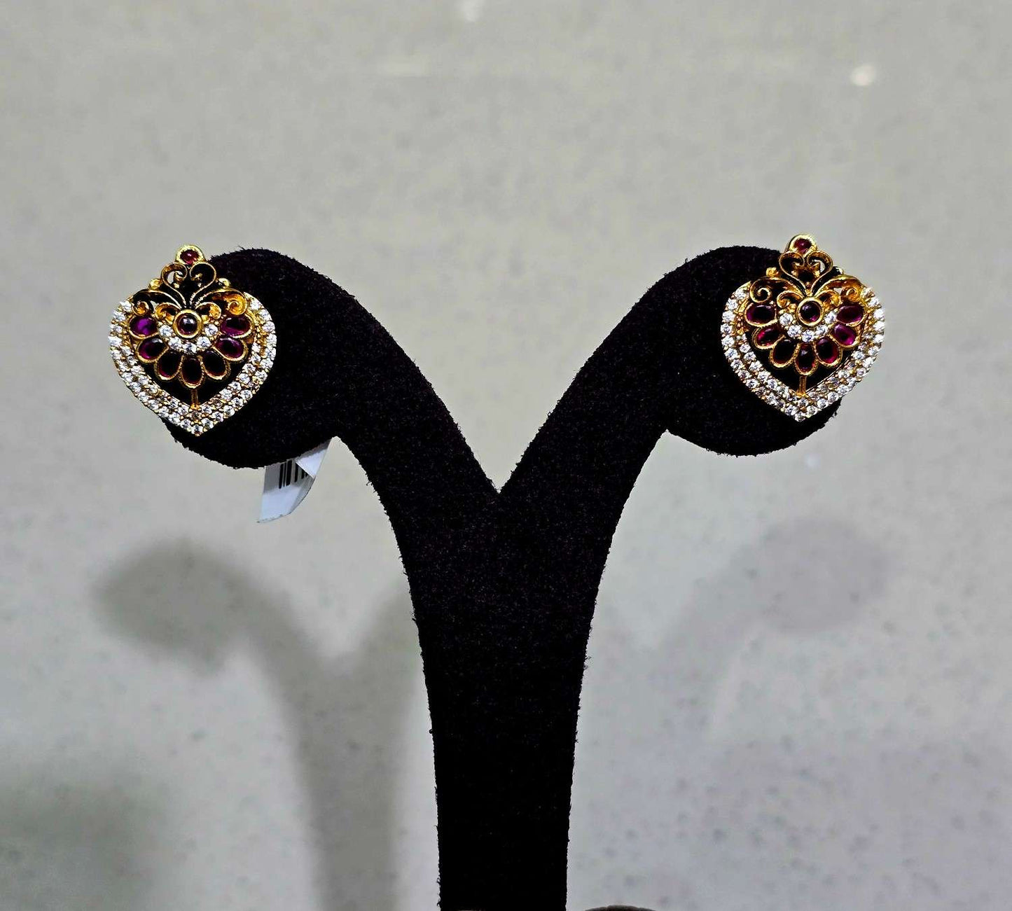 Royal Ruby Hearts Studs