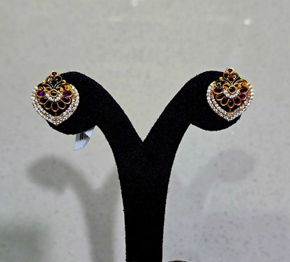 Royal Ruby Hearts Studs