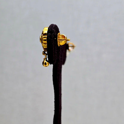 Ruby Kundan Bloom Studs