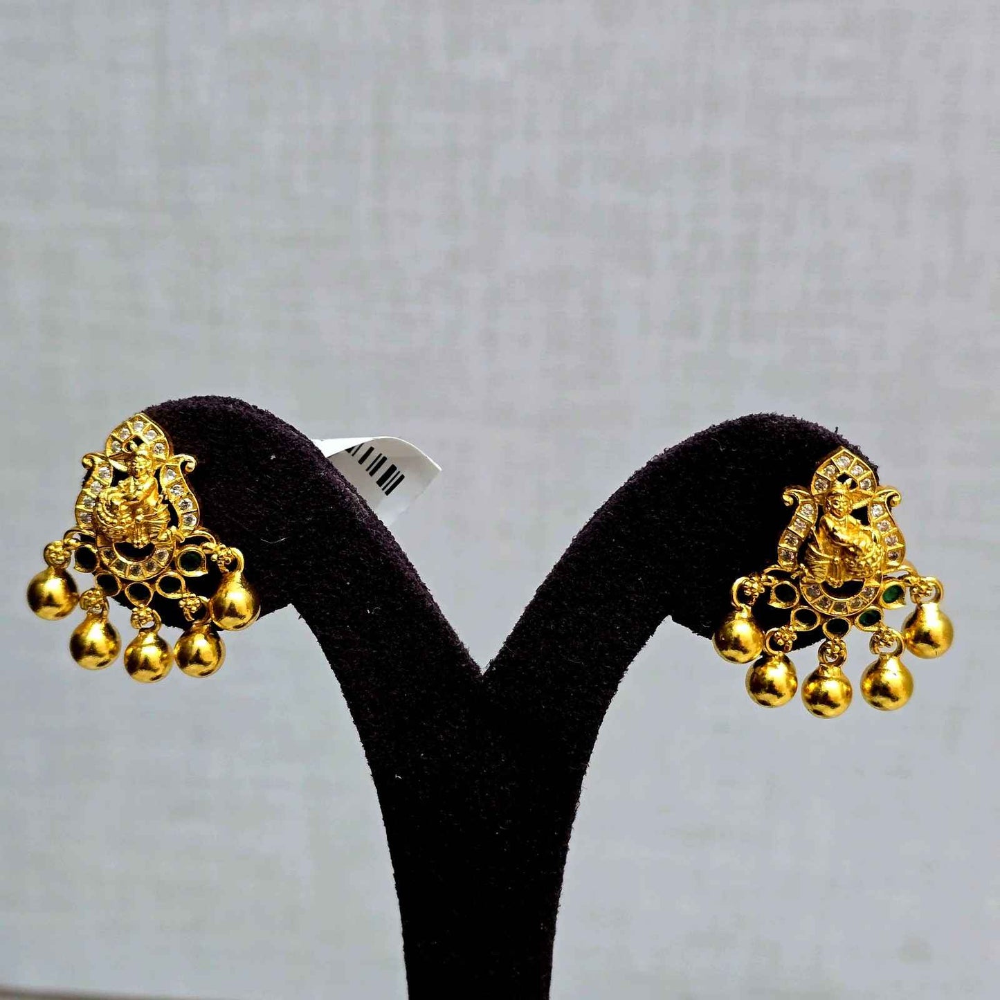 Green Aura Temple Earrings