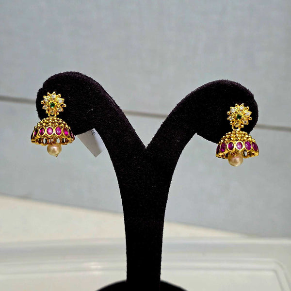 Royal Ruby Pearl Jhumkis