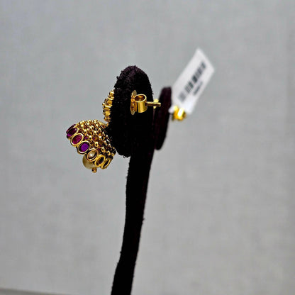 Royal Ruby Pearl Jhumkis