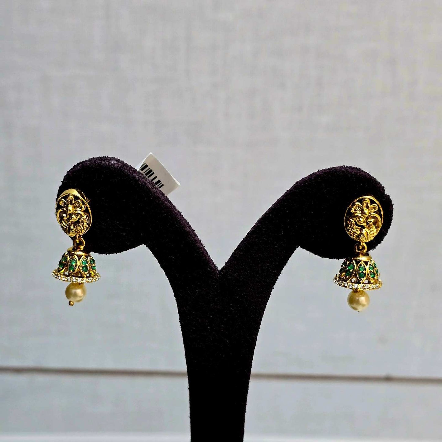 Rani Pearl Temple Jhumkas