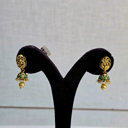 Rani Pearl Temple Jhumkas