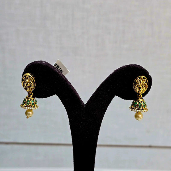 Rani Pearl Temple Jhumkas