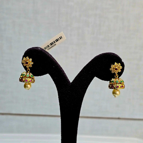Mayuri Temple Pearl Jhumkas