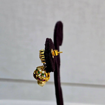 Mayuri Temple Pearl Jhumkas