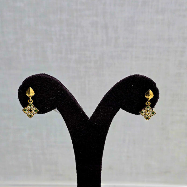 Green Aura Petal Earrings