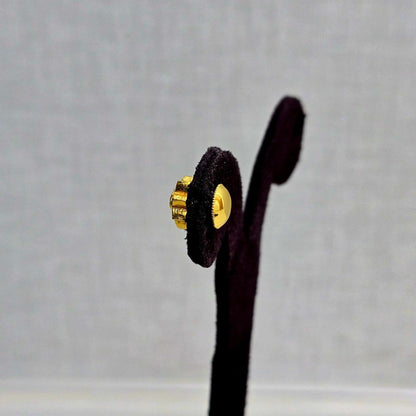 Green Petal Ruby Studs