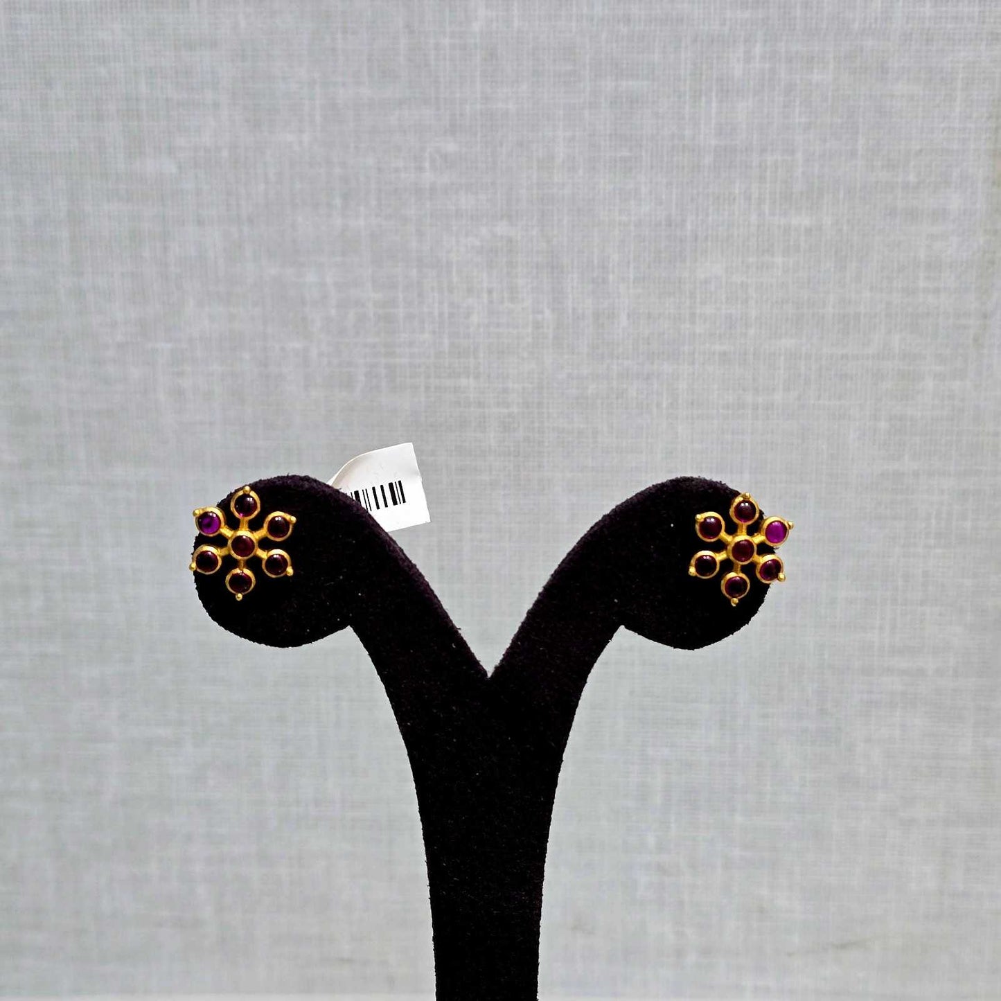 Vintage Ruby Petal Studs